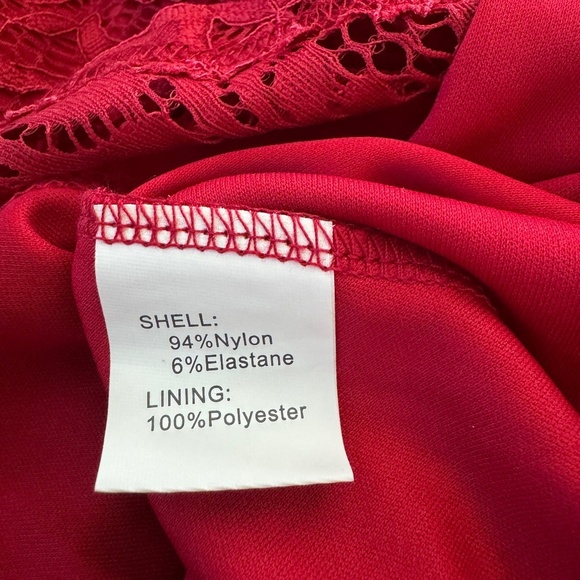 H.R. Homrain Red Lace Dress Size XL - Picture 10 of 11